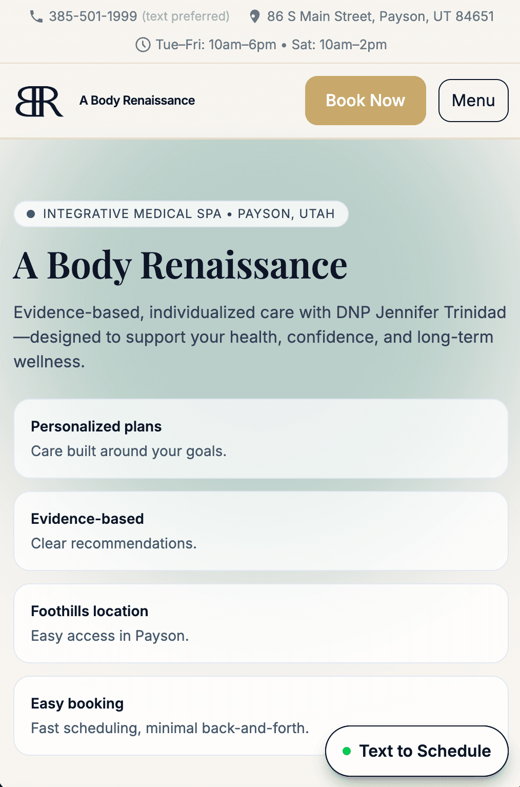 Med Spa Website